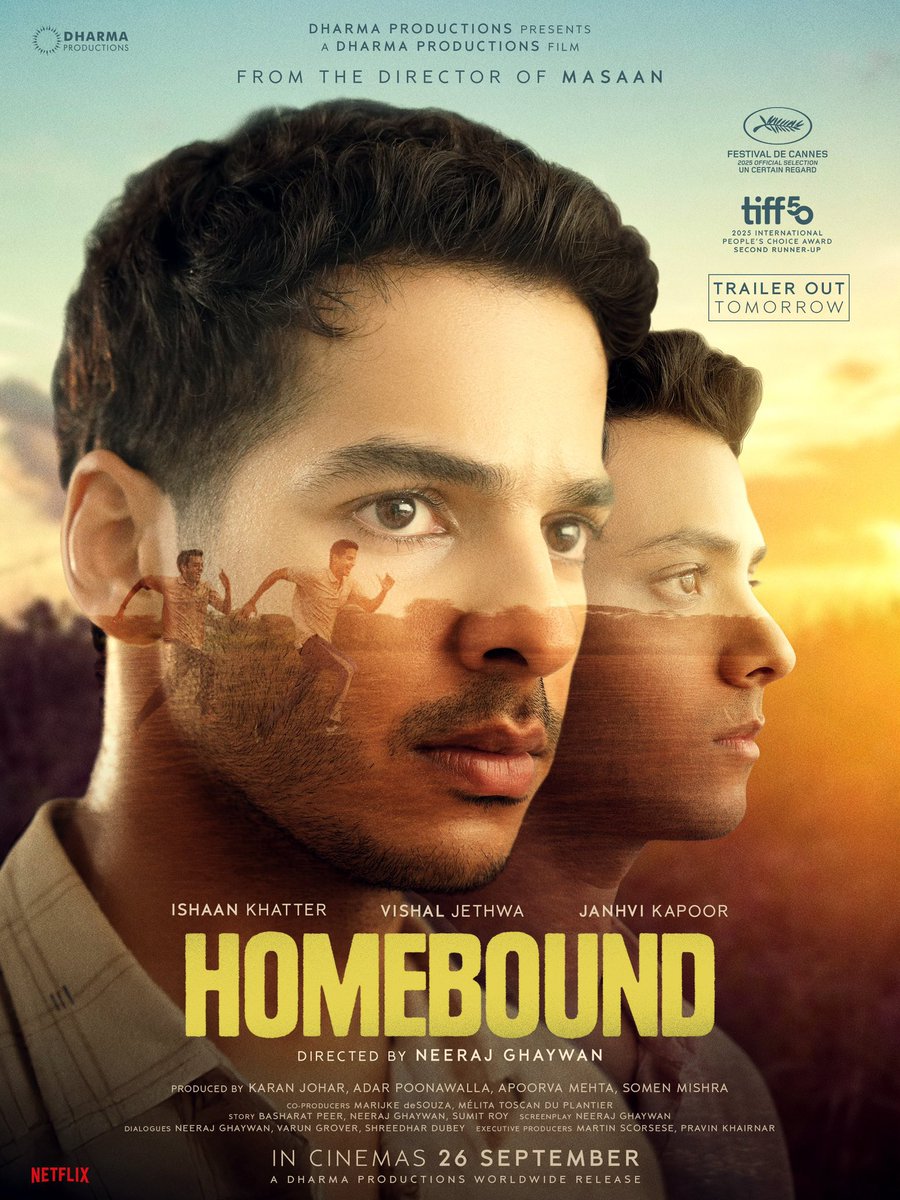 احتاج اشوف الفيلم سينما قبل ما يشيلوه 😢
الفيلم الهندي المرشح للجوائز العالميه 
فيلم المهرجانات 👏🏼 
 #Homebound

متأكده بيكون فيلم رهيب ومستاهل الترشيحات هذه