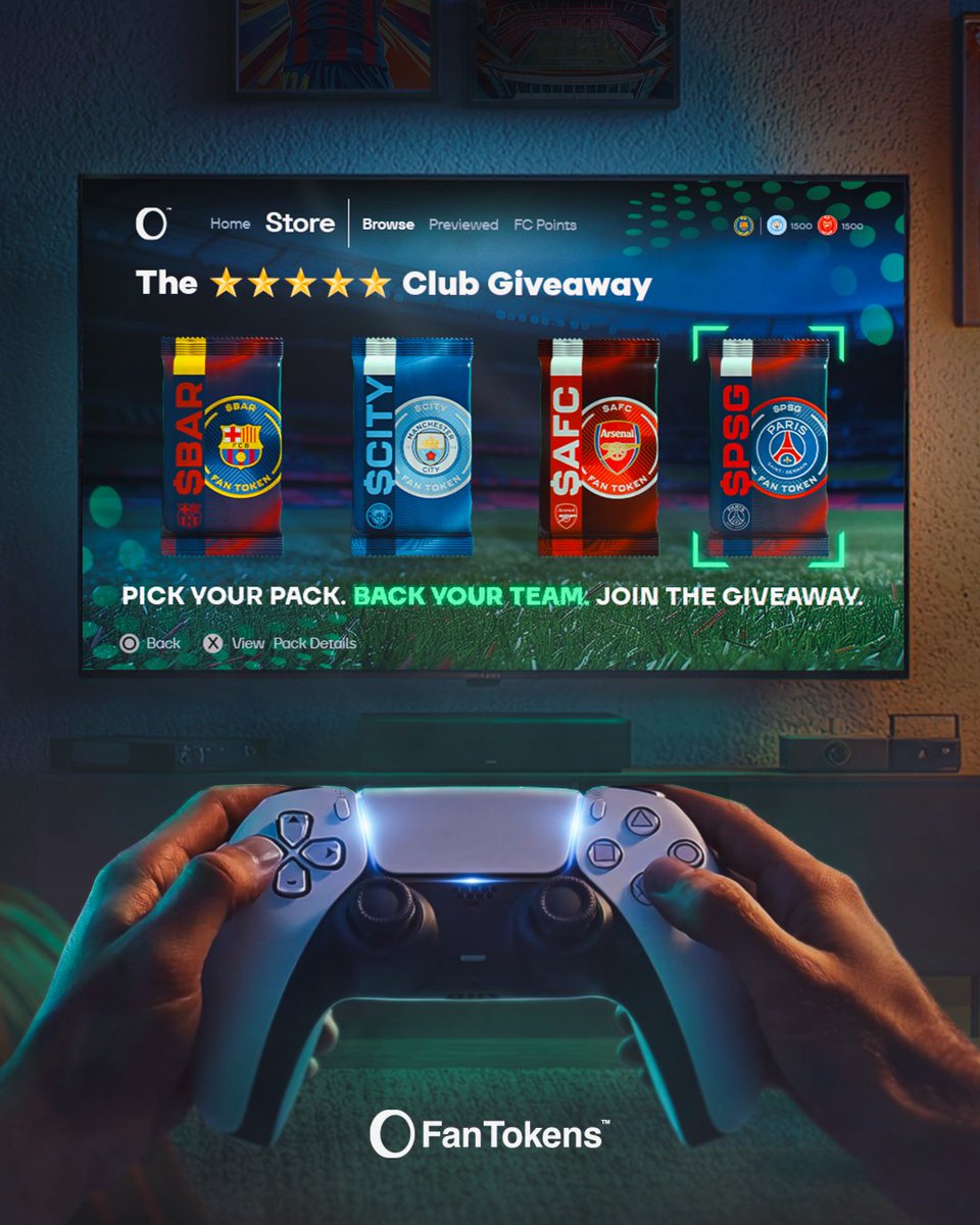 Fan Tokens™ (@fantokens) on Twitter photo 🏆 The #FC26 5⭐ Club Giveaway
The packs are ready: <a href="/PSG_inside/">Paris Saint-Germain</a>, <a href="/FCBarcelona/">FC Barcelona</a>, <a href="/ManCity/">Manchester City</a> and <a href="/Arsenal/">Arsenal</a>.
𝐓𝐡𝐞 𝐒𝐭𝐞𝐩𝐬.
1️⃣ Follow
2️⃣ Like & Retweet
3️⃣ Reply with your favourite: $PSG, $BAR, $CITY or $AFC
𝐓𝐡𝐞 𝐏𝐫𝐢𝐳𝐞.
🎁 60 $PSG + 60 $BAR + 60 $CITY + 60 $AFC
🏆 15 🏆 The #FC26 5⭐ Club Giveaway
The packs are ready: <a href="/PSG_inside/">Paris Saint-Germain</a>, <a href="/FCBarcelona/">FC Barcelona</a>, <a href="/ManCity/">Manchester City</a> and <a href="/Arsenal/">Arsenal</a>.
𝐓𝐡𝐞 𝐒𝐭𝐞𝐩𝐬.
1️⃣ Follow
2️⃣ Like & Retweet
3️⃣ Reply with your favourite: $PSG, $BAR, $CITY or $AFC
𝐓𝐡𝐞 𝐏𝐫𝐢𝐳𝐞.
🎁 60 $PSG + 60 $BAR + 60 $CITY + 60 $AFC
🏆 15