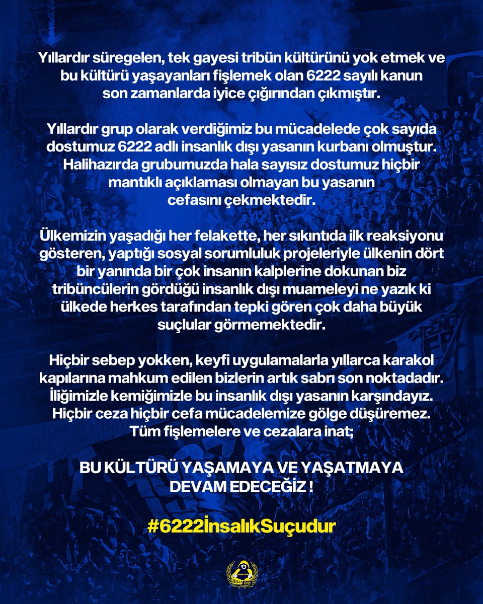 Tüm fişlemelere ve cezalara inat; 
BU KÜLTÜRÜ YAŞAMAYA VE YAŞATMAYA DEVAM EDECEĞİZ!
#6222İnsanlıkSuçudur