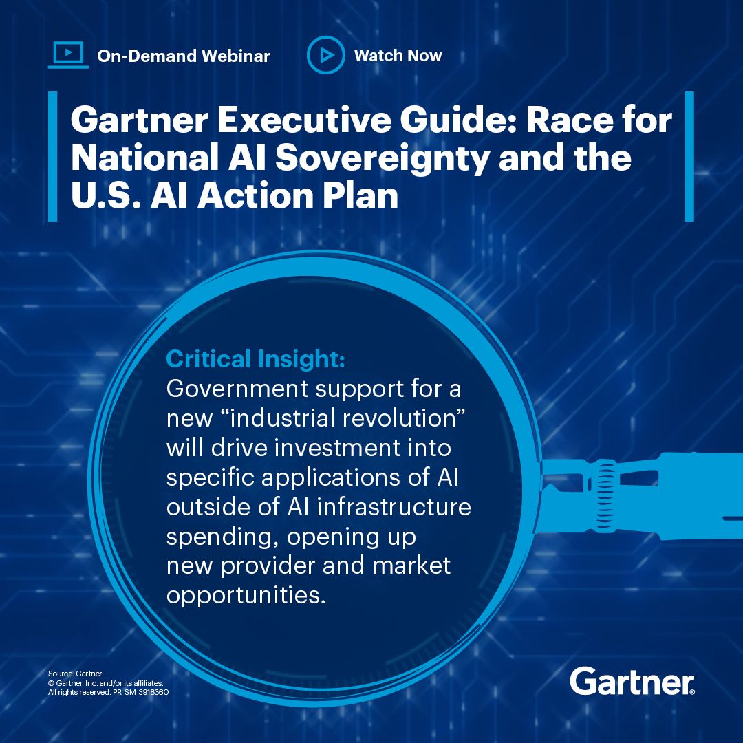 #IN With new policies setting the pace in the United States and China, AI sovereignty is accelerating worldwide: gtnr.it/3ItHGi3

Discover how to interpret these shifts and realign your AI strategy for measurable business impact.

#AI #Policy #Di…