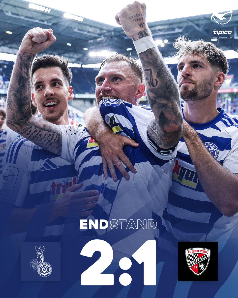 𝗛𝗘𝗜𝗠𝗦𝗜𝗘𝗚! 💙🤍

Unser Spielverein gewinnt das siebte von acht Spielen! Dabei dreht die Hirsch-Elf einen Rückstand in einen verdienten 2:1-Erfolg. Pat #Sussek (77.) und #Hahn/#Meuer (84.) trafen für den #MSV. Ist das verrückt

#MSVereint #Duisburg #MSVFCI