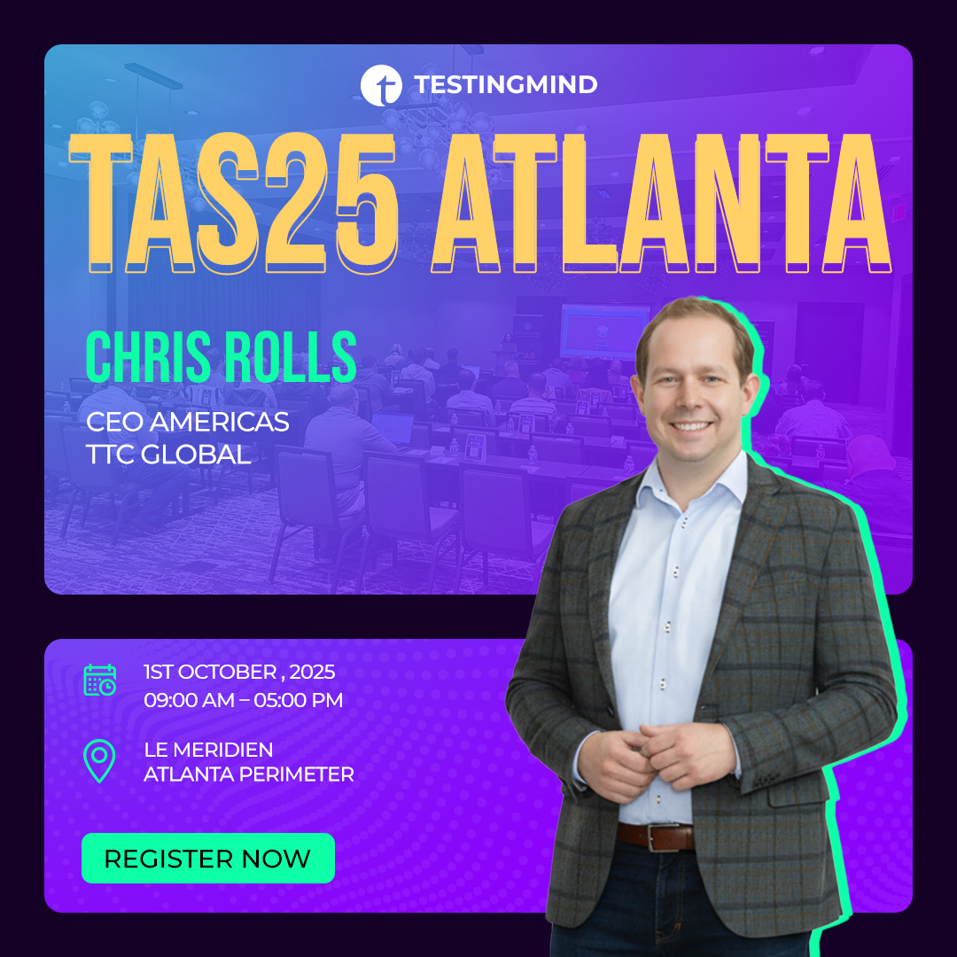 testingmindcon's tweet image. 🚀 QA is evolving fast.
Join Chris Rolls (TTC Global) at #TestAutomationSummit – Atlanta for:
Beyond Testing: Quality Engineering in the Age of AI
📅 Oct 1, 2025
🎟️ Register: linkedin.com/smart-links/AQ…
#Testingmind #AI #QATesting
