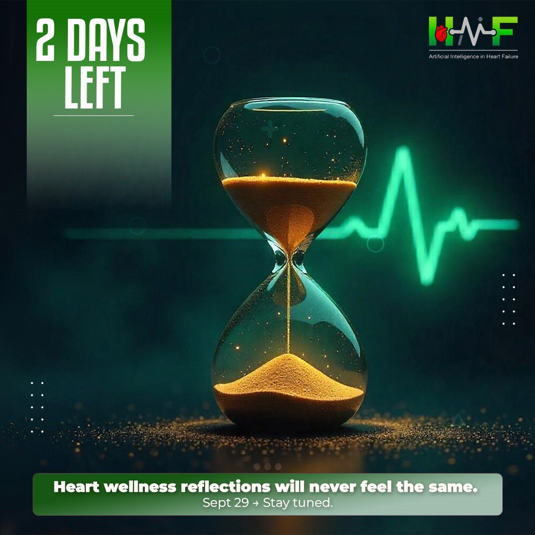 HaifTech's tweet image. ⏳ 2 days left. Heart wellness reflections will never feel the same. Sept 29 → Stay tuned. #Sept29 #HeartWellness 

#HAIF #WorldHeartDay #HeartFailureAwareness #BreakTheSilence  #TogetherWeLaunch #InnovationForHearts #NewBeginnings