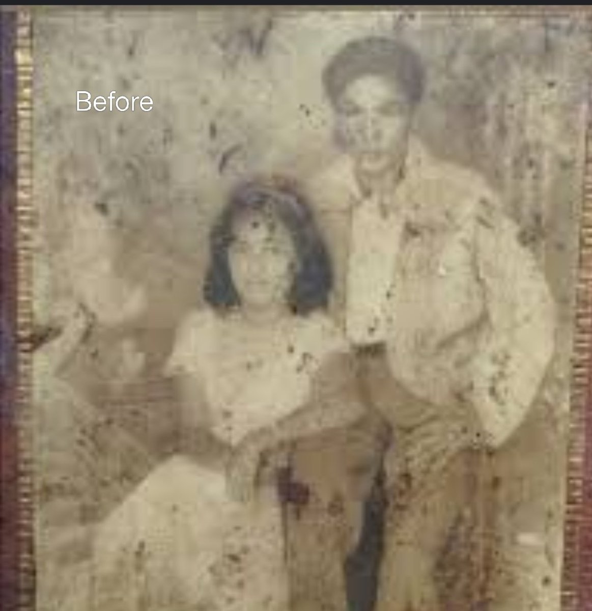 gemini_prompts's tweet photo. Repair and restore old photos🤩✨
Bookmark 🔖 or repost before the post gets lost⚠️

Trend #46                      
(For trends 1 to 45 checkout the previous posts.)

To create, go to Gemini app, upload your image and paste this prompt👇:
"Restore this photograph to its original quality by repairing scratches, folds, discoloration, and missing details. Then carefully colorize the image, keeping skin tones, clothing, objects, and background realistic. Preserve the original style, lighting, and atmosphere without adding new elements or changing the identity of the people."

If it Doesn't work for you?
Check trend #34 

#repairoldphotos #restore #Gemini