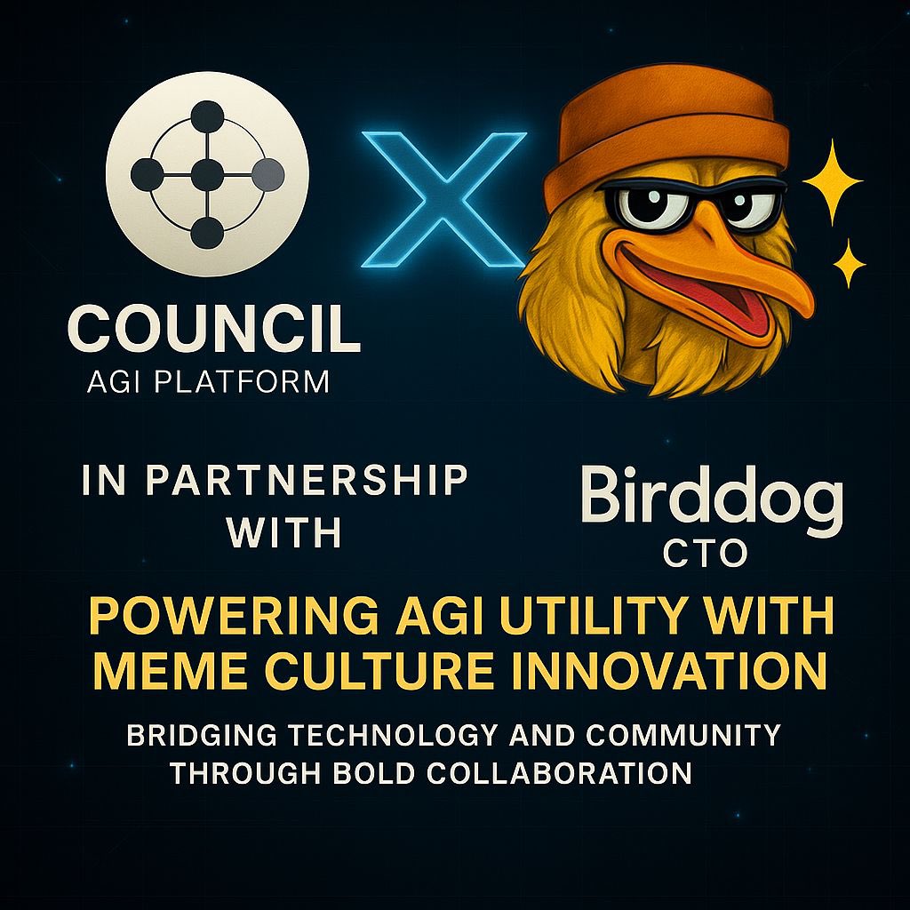 Hunkleceejay2's tweet image. 🚨 Partnership Announcement 🚨

We’re hyped to reveal a new alliance between @Birddog_SolCTO X @council_ofagi

This partnership bridges culture + real-world utility:
💥 Meme power meets adoption
⚡ Utility strengthens the ecosystem
🌍 Community growth x Real use cases

Together,…