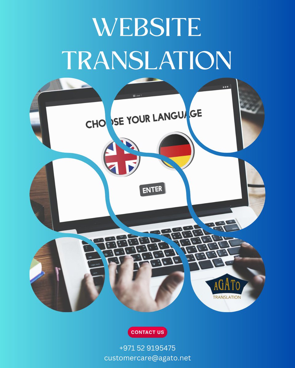 AgatoTranslate's tweet photo. TRANSLATE YOUR WEBSITE INTO ANOTHER LANGUAGE FOR GREATER REACH

#TrendingNow #myDubai #translate https://t.co/lUSjCtoOB7