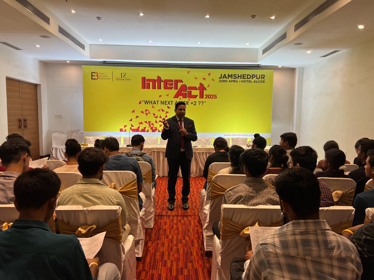 e_3events's tweet photo. InterAct UG 2025

HOTEL ALCOR | JAMSHEDPUR
23rd April 2025

"WHAT NEXT AFTER +2 ??"

Engg.? BBA? BCom? BCA? Law? Design? HM? etc.

#e3events #interact #workshop #guide #student #megaworkshop #events #educationalevents https://t.co/iQ809gQG40