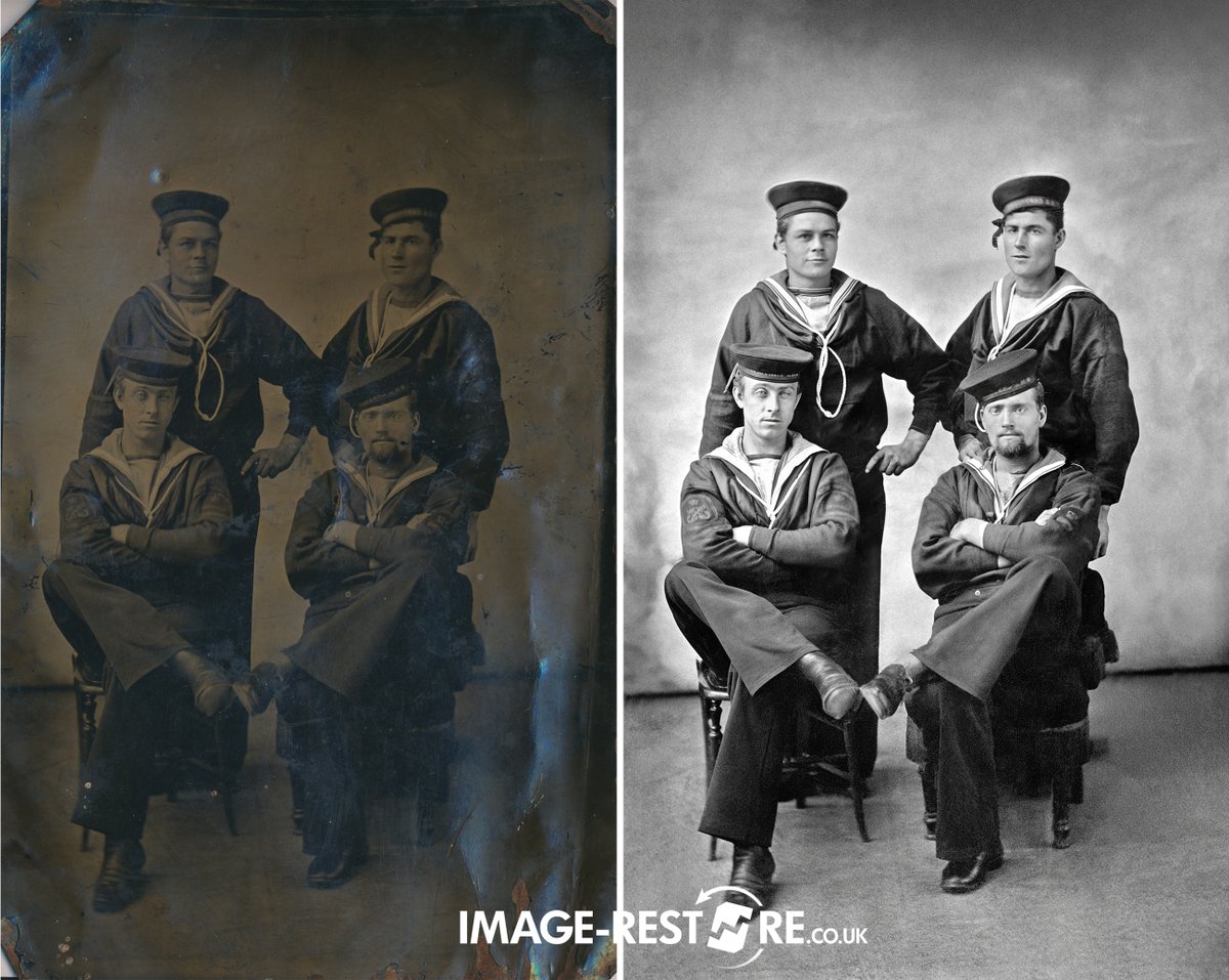 TinType The final image was flipped to produce an image the right way around. "reversed because they are direct positive images, the camera captures the scene directly onto the plate ." #photorestoration #tintype image-restore.co.uk