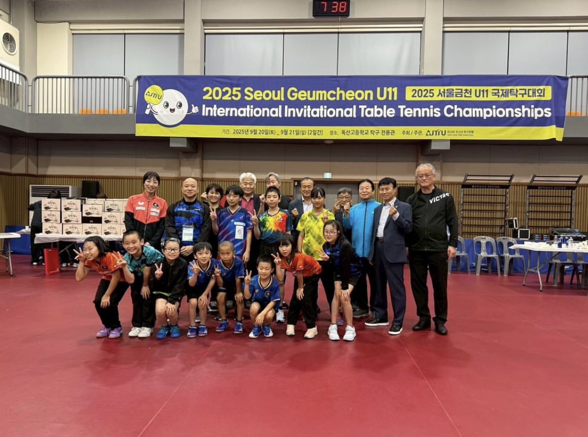 K&amp;Mの菊地先生にお世話になり、松元卓運、初喜TTCの皆様とTortoiseで韓国遠征に行かせていただきました🇰🇷🛬

この大会は未来のある子ども達に国際交流を経て経験を積み、人間的に大きく成長してくれることを願って開催してくださっています✨

感謝の気持ちを忘れず、また一歩ずつ頑張っていきます🐢