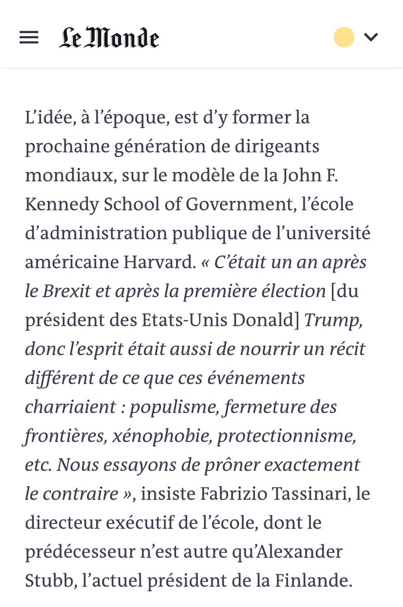 Wonderful gift from <a href="/lemondefr/">Le Monde</a> for such thoughtful profile of our Florence School of Transnational Governance <a href="/STGEUI/">School of Transnational Governance</a>.