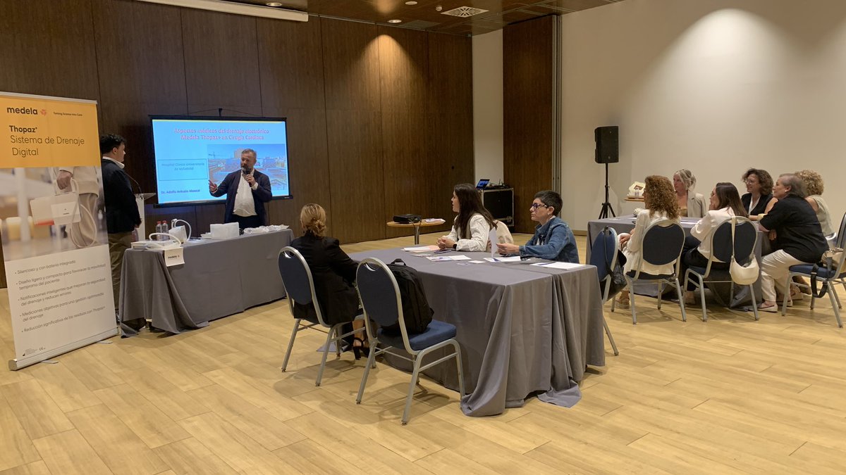 Presentación ante enfermería del drenaje torácico digital Thopaz+ECMO Bioline Supply en el taller que se realiza a esta hora en el #XVIIICongresoSACCV