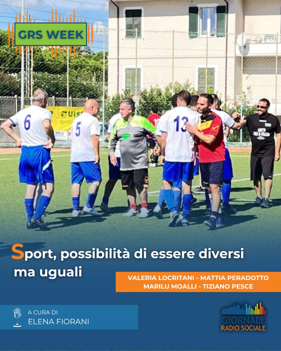 GiornaleRadioSociale (@grsociale) on Twitter photo Grs Week 👉Sport, possibilità di essere diversi ma uguali
giornaleradiosociale.it/audio/sport-po…
📢Matti per il calcio: lo sport che cura, unisce e contrasta l’isolamento. Con V. Locritani, atleta paralimpica; M. Peradotto <a href="/unar_norazzismi/">Unar</a>; M. Moalli psichiatra; <a href="/TizianoPesce/">Tiziano Pesce</a> <a href="/UispNazionale/">Uisp Nazionale</a> Grs Week 👉Sport, possibilità di essere diversi ma uguali
giornaleradiosociale.it/audio/sport-po…
📢Matti per il calcio: lo sport che cura, unisce e contrasta l’isolamento. Con V. Locritani, atleta paralimpica; M. Peradotto <a href="/unar_norazzismi/">Unar</a>; M. Moalli psichiatra; <a href="/TizianoPesce/">Tiziano Pesce</a> <a href="/UispNazionale/">Uisp Nazionale</a>