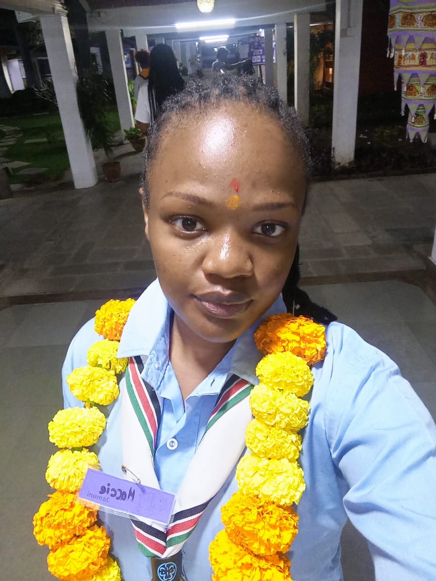 KenyaGirlGuides's tweet photo. We’re proud of Mercy Mueni who represented us at the Arts4Healing Event in Sangam, India! She connected globally, explored healing through arts, engaged with communities &amp; grew leadership skills. Her pride &amp; dedication inspire us all! 🌍✨ #GirlsCreatingABetterWorld #HereForHer https://t.co/g2P0xiuSpp