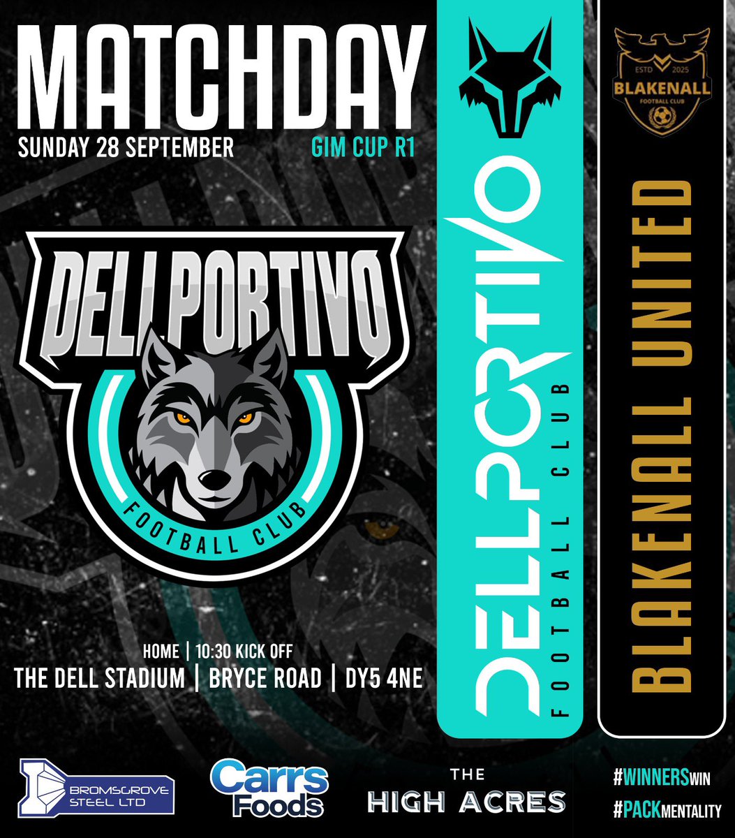 🔥 GAME DAY ALERT! 🔥
This week we take on Blakenall United in our first cup game of the campaign 🏆⚽

📅 Sunday 28th September
🕒 10:30 kick off
📍 The Dell Stadium
🆚 Blakenall United

📣 Come show your support, the boys love to put on a show! 
🏟️⚽️🩵
