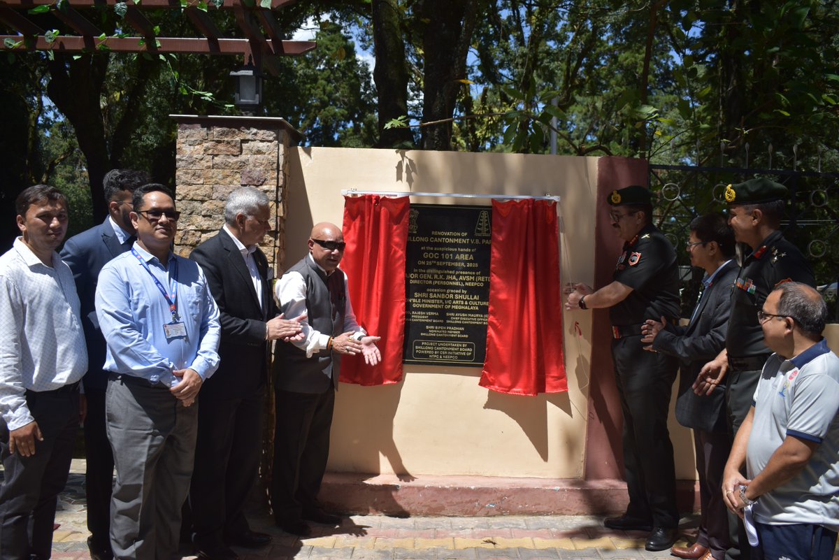 NEEPCOLtd's tweet image. NEEPCO contributed to the renovation of Vidya Bajoria Park, Shillong Cantonment Board., which was formally inaugurated and dedicated to the citizens of Shillong by Lt Gen Sanjay Malik, Sena Medal, GOC 101 Area.
#Shillong #CommunityDevelopment #Sustainability #HealthForAll