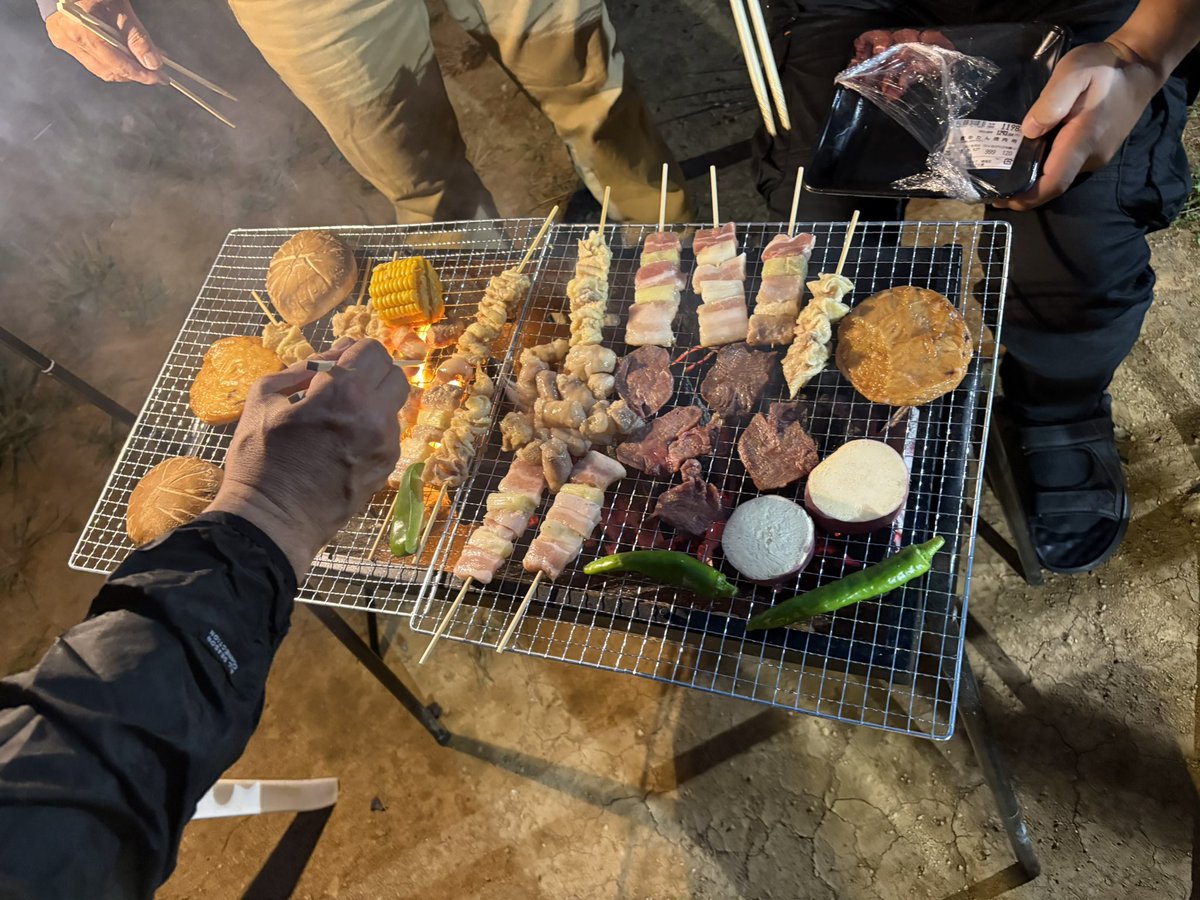 到着後、バーベキュー🍖🔥