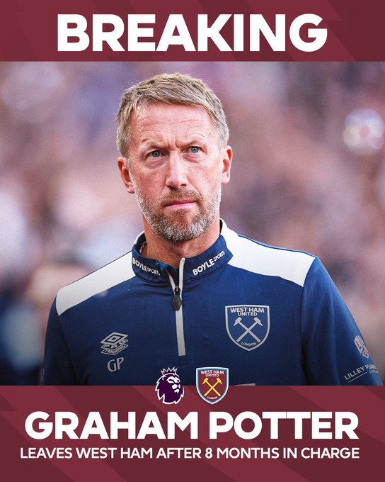 FPremier's tweet photo. Graham Potter DESPEDIDO tras 8 meses en el Cargo

El Inglés no mejoró los datos de Lopetegui en el tiempo que estuvo en el cargo https://t.co/RJeLbZ9DX6