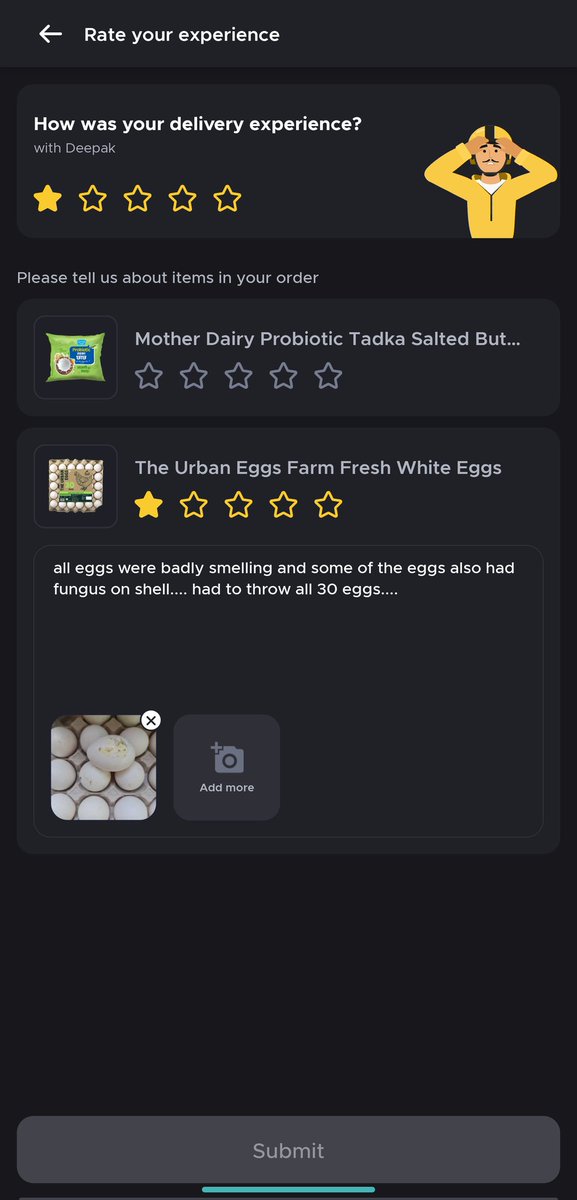 harshdeepmax's tweet photo. Ordered eggs from @letsblinkit, ended up getting eggs which were bad smelling, had fungus on egg shells. Had to throw all of it. Ordered from @amazonIN and I realised that I made a mistake by purchasing it from @letsblinkit 👎🏻 customer support of @letsblinkit is 👎🏻 what a shame. https://t.co/QVO8F5I8sL