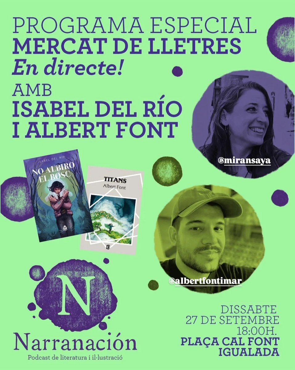 Aquesta tarda al Mercat de Lletres d'Igualada amb <a href="/narranacion/">narranacion.com</a> i <a href="/AlbertFontimar/">Albert Font M</a> 🖤