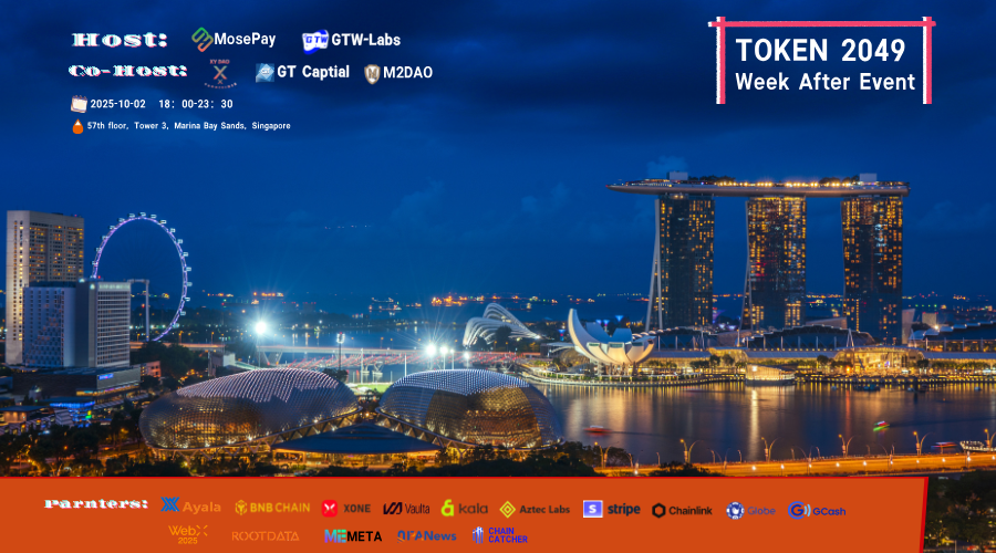 Next week is #Token2049 in Singapore. MosePay will make a grand debut at the Marina Bay Sands, with a high-profile closed-door meeting. MosePay is a Web3 payment super-platform led by top institutional investor GT Capital, supports cross-border payments in stablecoins like USDT