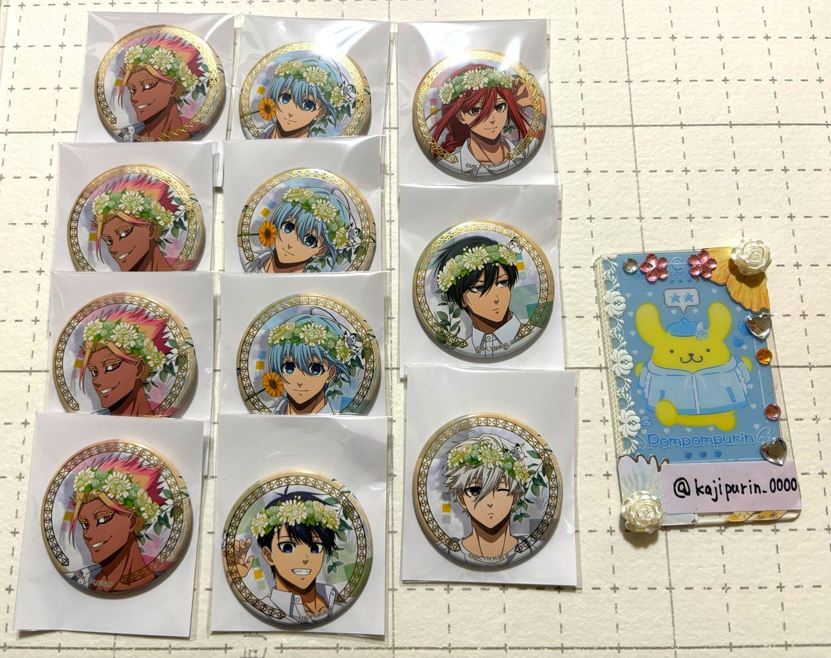 凪誠士郎　ブルーロック　flower crown 缶バッジ　10個 ブルーロック 凪誠士郎 Flowercrown フラワークラウン 缶バッジ
