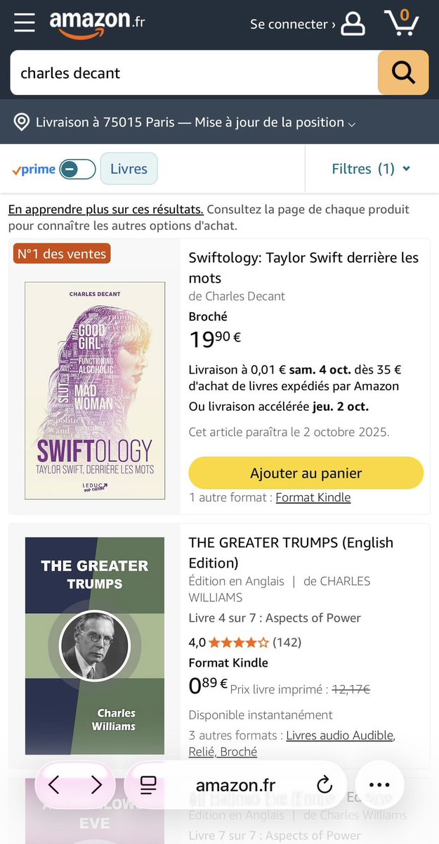 Apparemment je suis numéro un des ventes Amazon dans une catégorie indéfinie 😅