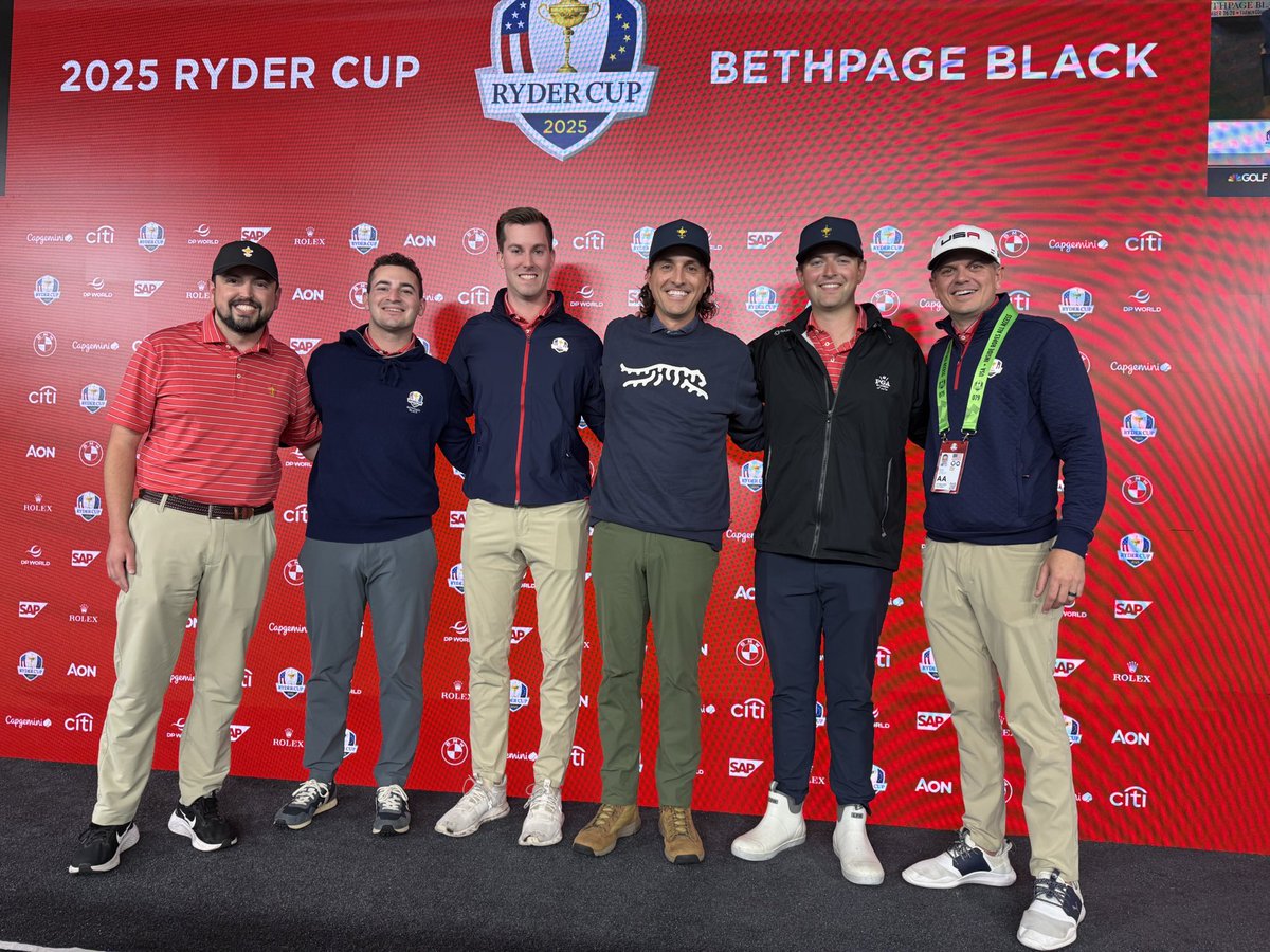 bryankarns's tweet photo. Golf School inside and outside the ropes. 

Pretty cool to have 6 @OKStateAlumni working the sport’s biggest event this week. https://t.co/K7KgRDgDci