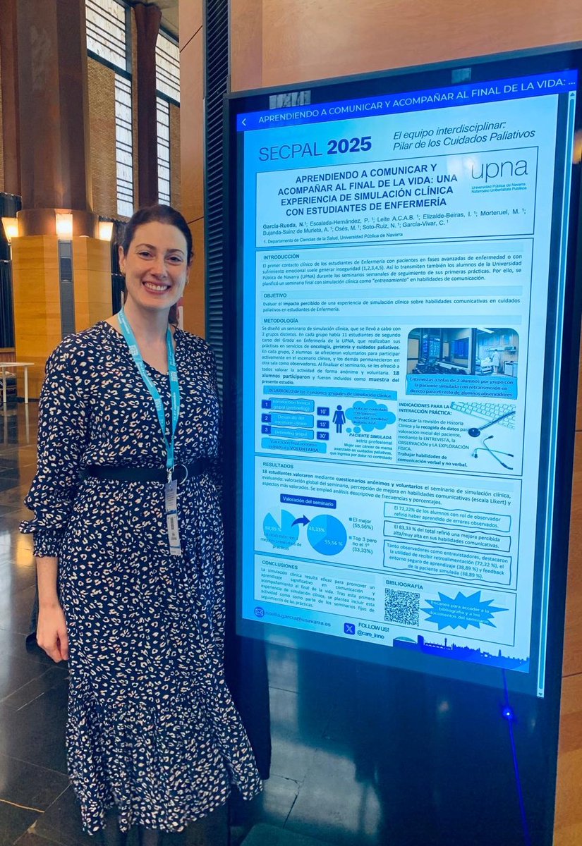 En #SECPAL2025Zaragoza hemos traído este trabajo de <a href="/care_inno/">Inno-CARE</a> y <a href="/SaludUPNA/">Ciencias Salud UPNA</a> una primera aproximación a la #educación en #comunicación y #acompañamiento en estudiantes de #enfermeria con #simulaciónclínica