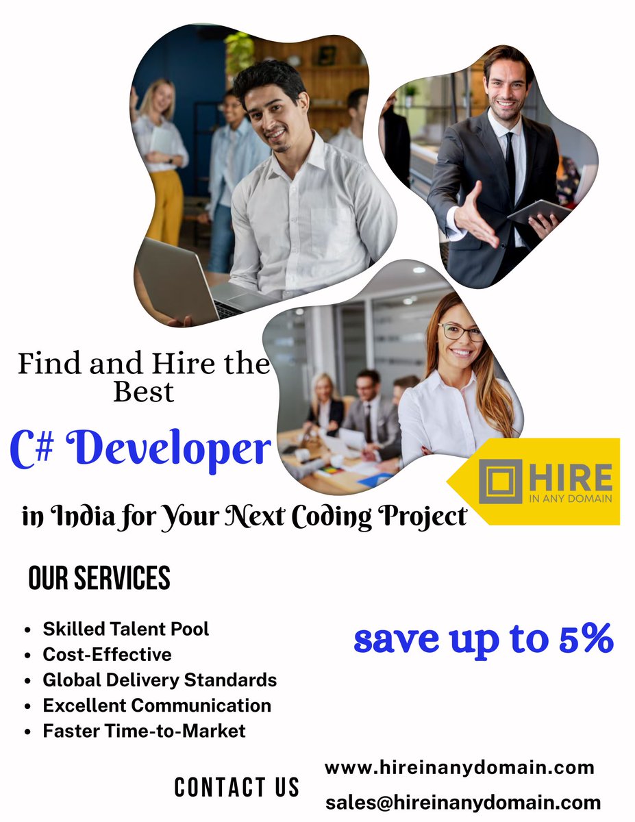 hireinanydomain's tweet image. Supercharge your coding project with a dedicated C# developer from India.
📩 sales@hireinanydomain.com | 🌐 hireinanydomain.com
Visit: hireinanydomain.com/hire-c-develop…
#HireCSharpDeveloper #HireCSharpProgrammer #HireDotNetDeveloper #HireFromIndia #HireDedicatedDeveloper