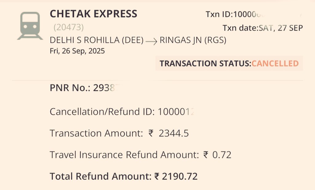 Satyam_0000000's tweet photo. IRCTC cancellation GAME -

Booked 2 tickets in tatkal but got TQWL, tatkal waitlisted. Hence got auto cancelled d next day.
But was charged ₹154 for NO Ticket as cancellation charges which even I didn't cancel myself😂.
In short,
Paid ₹154 for HOPE.
@indianrail 
@IRCTCofficial https://t.co/kzDxiHvvlk