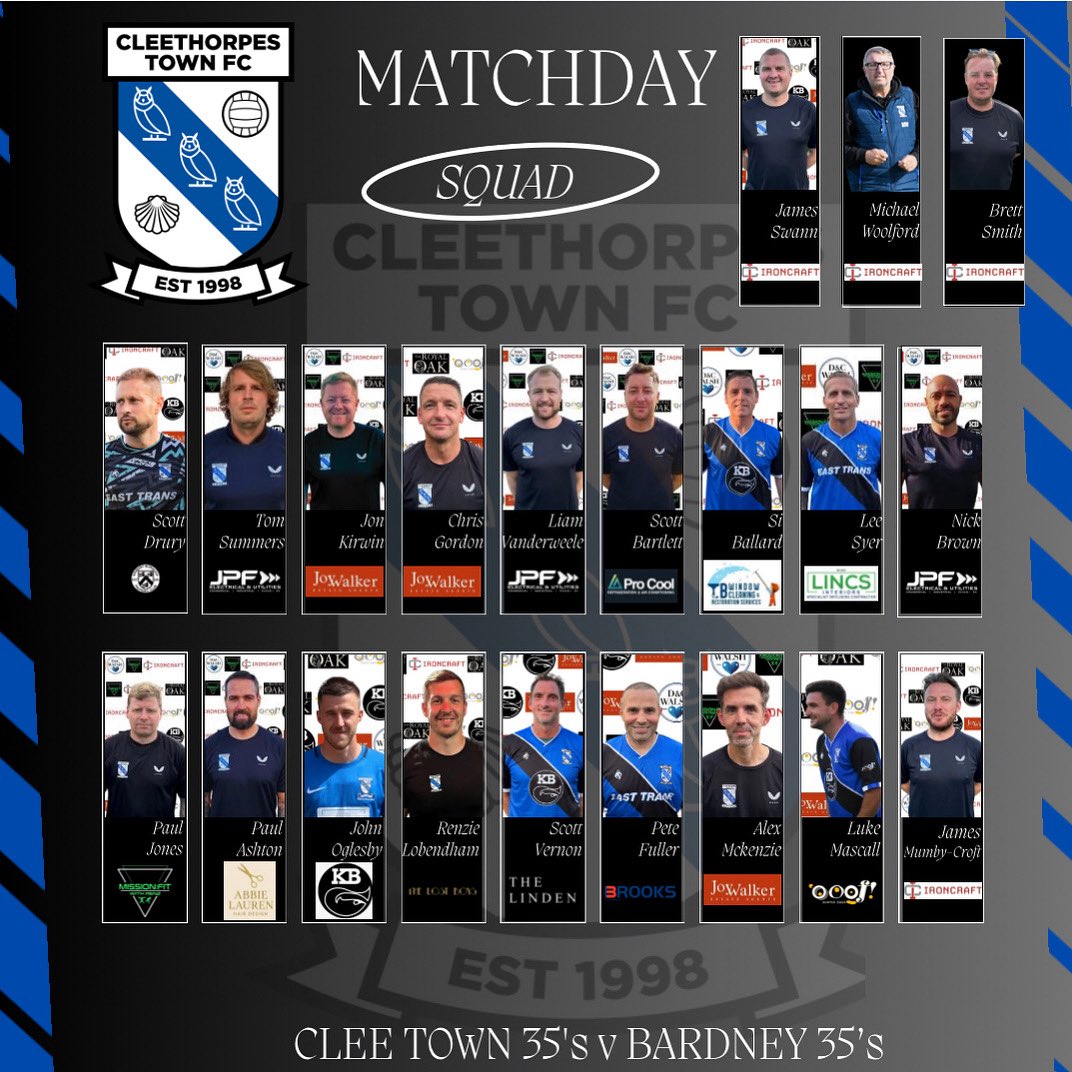 We are delighted to announce our squad for our first ever competitive game in the Lincolnshire League over 35s tomorrow afternoon.

We face a strong Bardney over 35’s tomorrow afternoon at Bardney playing fields, 2.30pm kick off

🦉🦉🦉