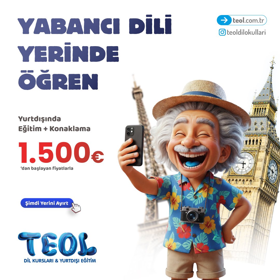 Hayalindeki Ükeye Git, Yabancı Dili Yerinde Öğren! 🗺️✨

İngiltere, Almanya, Dubai, Malta ve daha birçok ülkede dil eğitimi seni bekliyor. 🤩

📌 Eğitim + Konaklama + Vize desteği = Hepsi TEOL’de

📞 Detaylı bilgi için: 0850 611 0 923