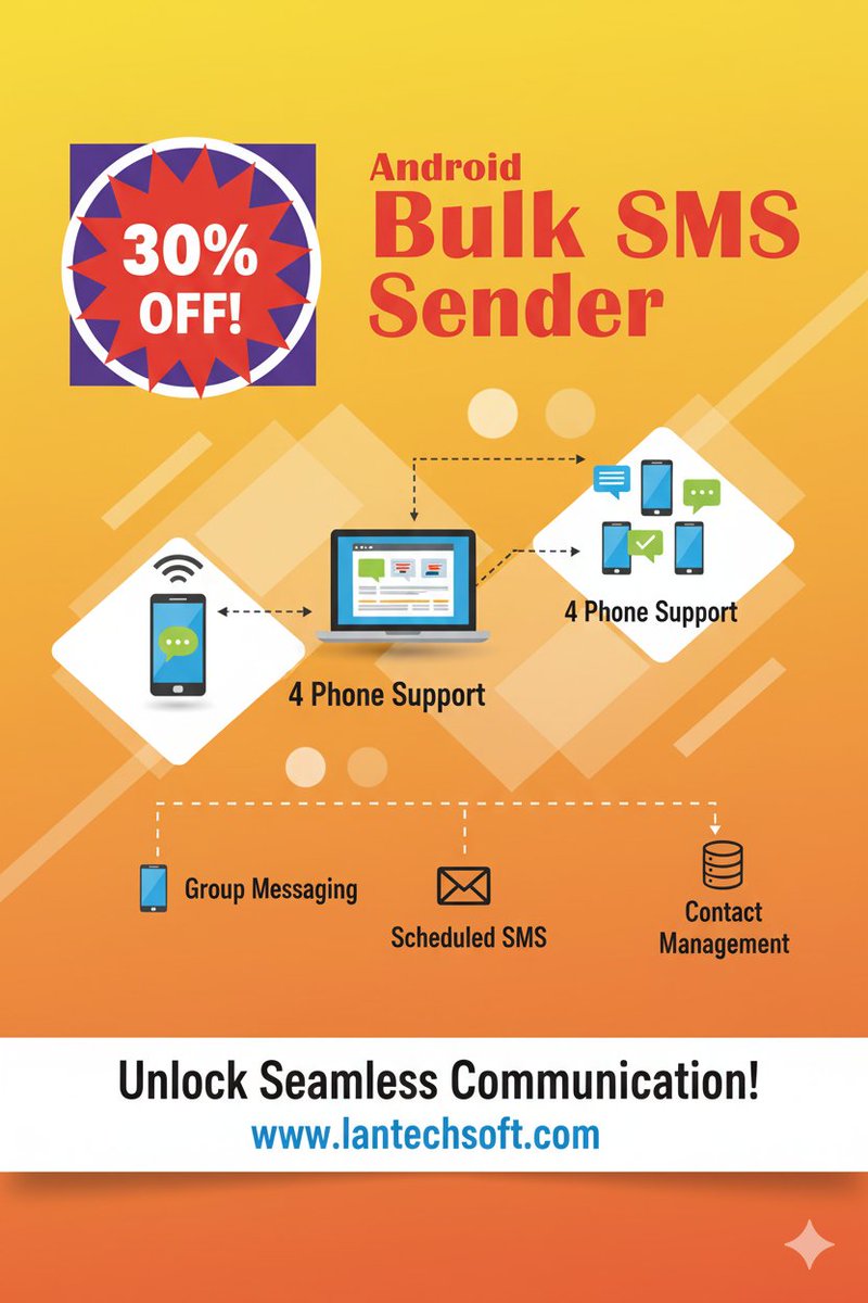 LantechSoft's tweet image. Big news! Our Android Bulk SMS Sender software is 30% OFF! Send more, save more. Get yours today!
lnkd.in/gFJz5feR #BulkSMS #AndroidApp #Discount