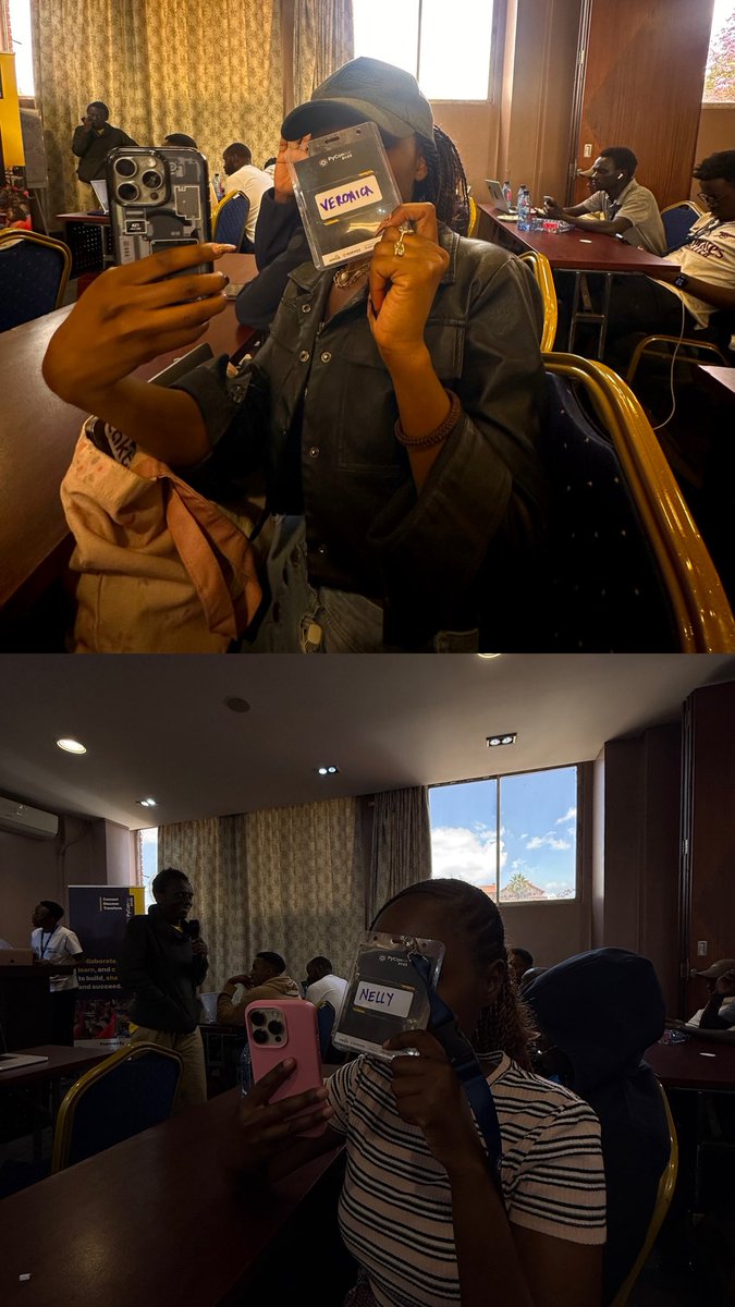 NdemoVeronica's tweet image. Great vibes and great photos ops 📷💼 @txtallynxtme  @PyconKenya #PyConKE #PyconKE2025
