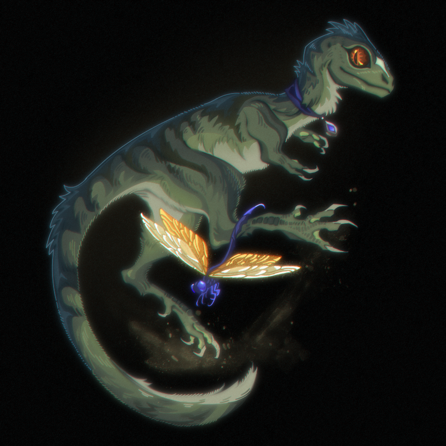 MRG_dm's tweet photo. A tiny picture with a tiny archosaur - Mishka🦖 Technically, Mishka is a compsognathus but since we’re in DnD and not a paleontology chronicle, she’s a slightly altered version of her real-world prototype. But that only makes Mishka even more adorable
#dnd #dndart #chult #dinoart https://t.co/F2DVfGduF1