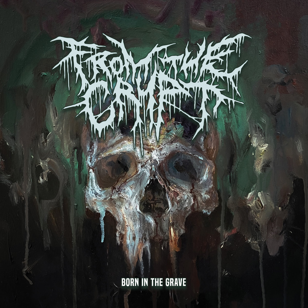 deadlystormzine's tweet photo. Moldy, raw, devastating old-school death metal that will grind you to dust! You will be buried alive and cursed forever! Recenze/review - FROM THE CRYPT - Born in the Grave (2025): https://t.co/hcfWlFSo6F #deathmetal #fromthecrypt #oldschooldeathmetal #review #newalbum #NowPlaying️ .@RawSkullRecordz .@jakubasphyx