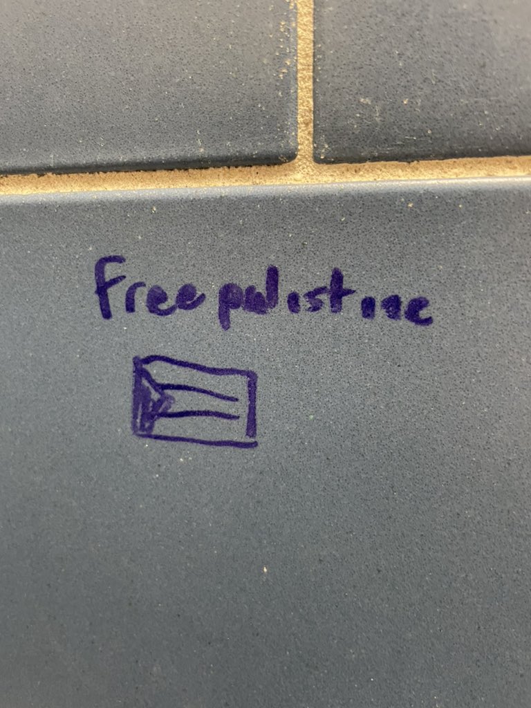 Graffiti in the school bathroom. The kids are alright.