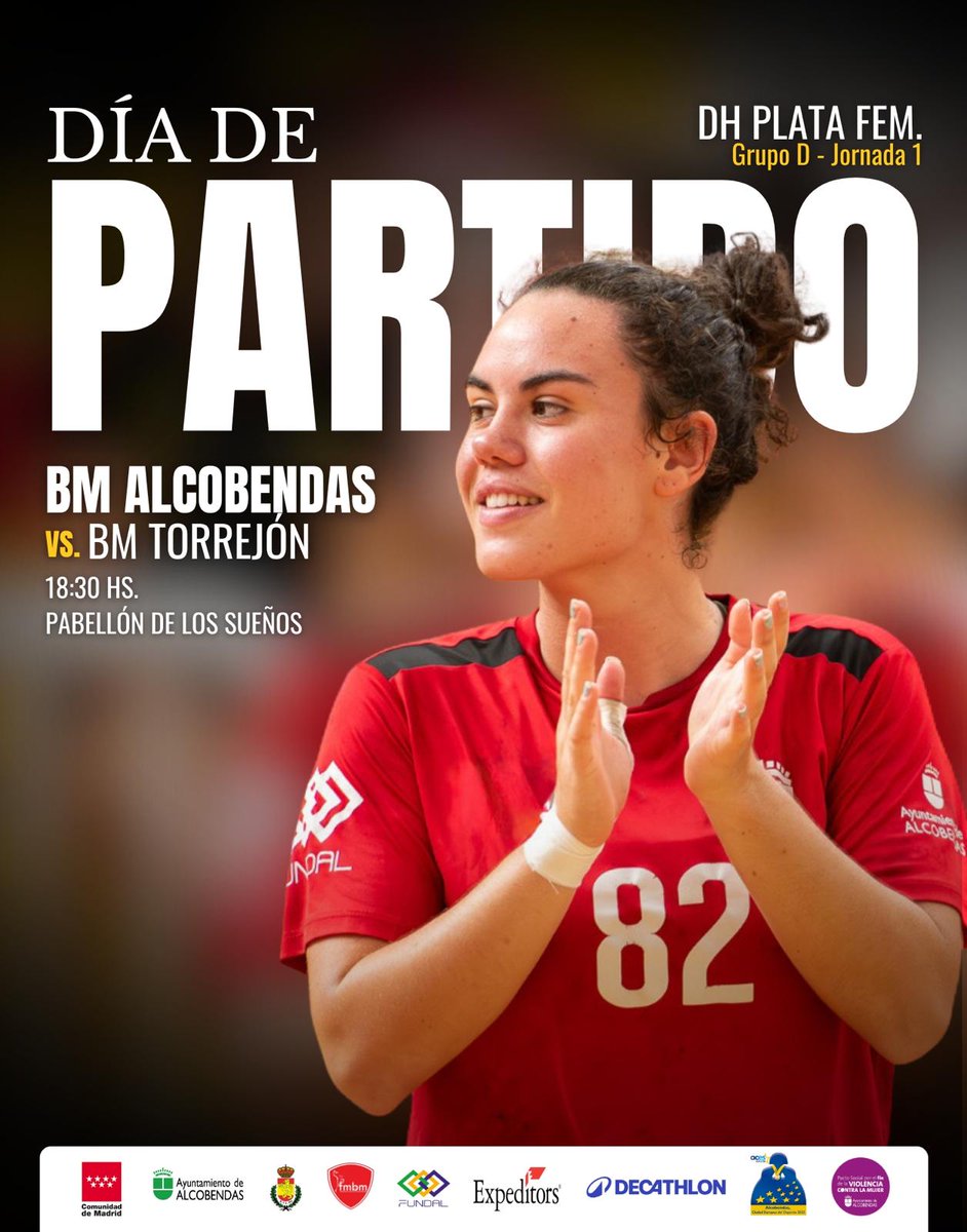 𝐇𝐎𝐘 𝐃𝐄𝐁𝐔𝐓 𝐅𝐄𝐌𝐄𝐍𝐈𝐍𝐎 🤾‍♀️❤️‍🔥

🗓️ Liga Regular #DHPlataFem | Jornada 1
⏰ Sábado 27/09, 18H30
🆚 <a href="/BMtorrejon/">Balonmano Torrejon</a>
📍Pab. De Los Sueños 
▶️ youtube.com/live/K0j48FJyA…
🎟️flowte.me/storefront/bma…

¡ESPERAMOS A TODOS EN EL PABELLÓN! 

#BMAlcobendas #SomosAlcobendas #Femenino