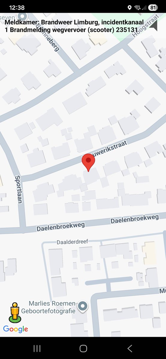 112 melding Brandmelding wegvervoer in Herkenbosch