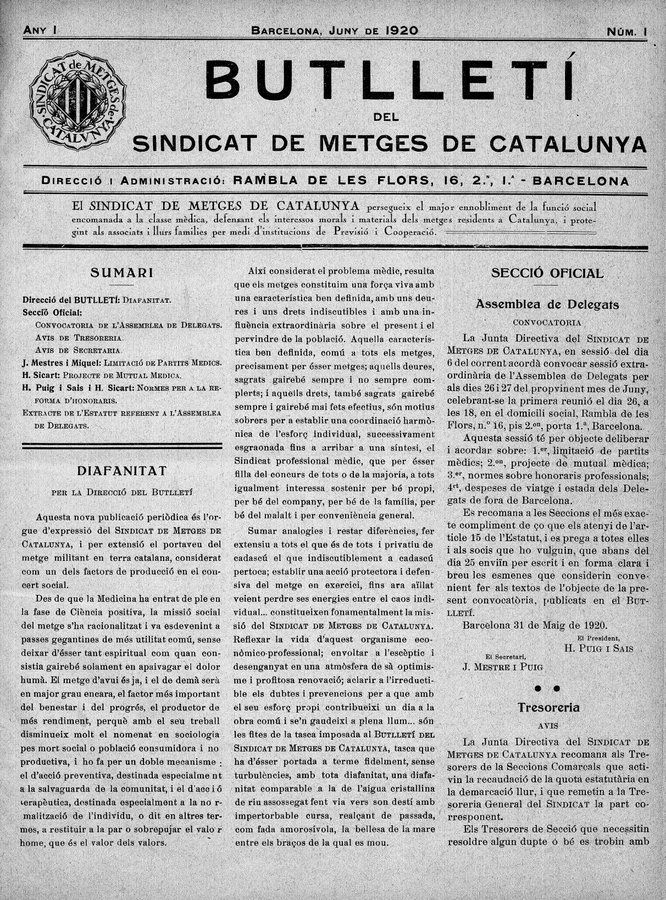deleslletres's tweet image. Una organització mèdica exemplar i pionera a Europa es va constituir el 27 de setembre de 1920, el Sindicat de Metges de Catalunya. Va facilitar la sanitat als més necessitats fins que va ver dissolta el mes de gener de 1939 amb l'arribada a Barcelona de les forces d'ocupació.