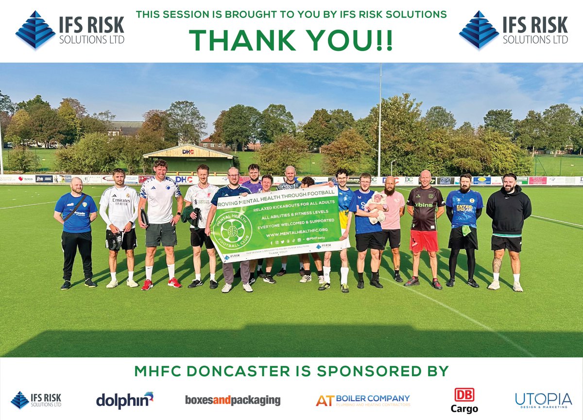 💚⚽️ BENNETTHORPE - SATURDAY - 27/09/25 - Brought to you by <a href="/IFS1Risk/">IFS Risk Solutions Ltd</a> ⚽️💚

28 people played today, with 12 people staying behind for refreshments and chat 🥤

IMPROVING MENTAL HEALTH THROUGH FOOTBALL ⚽️💚

mentalhealthfc.org

#MHFC #MentalHealthFC #MentalHealthMatters