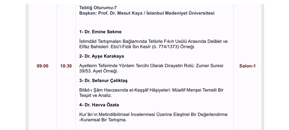 İstanbul çok önemli bir organizasyona ev sahipliği yapıyor. İÜ İlahiyat Fakültesi'nin düzenlediği Kur'an Araştırmaları Kongresi. Yurt dışı ve yurt içinden epeyce katılımcının yer aldığı programda bizim de bir oturumumuz bulunuyor.