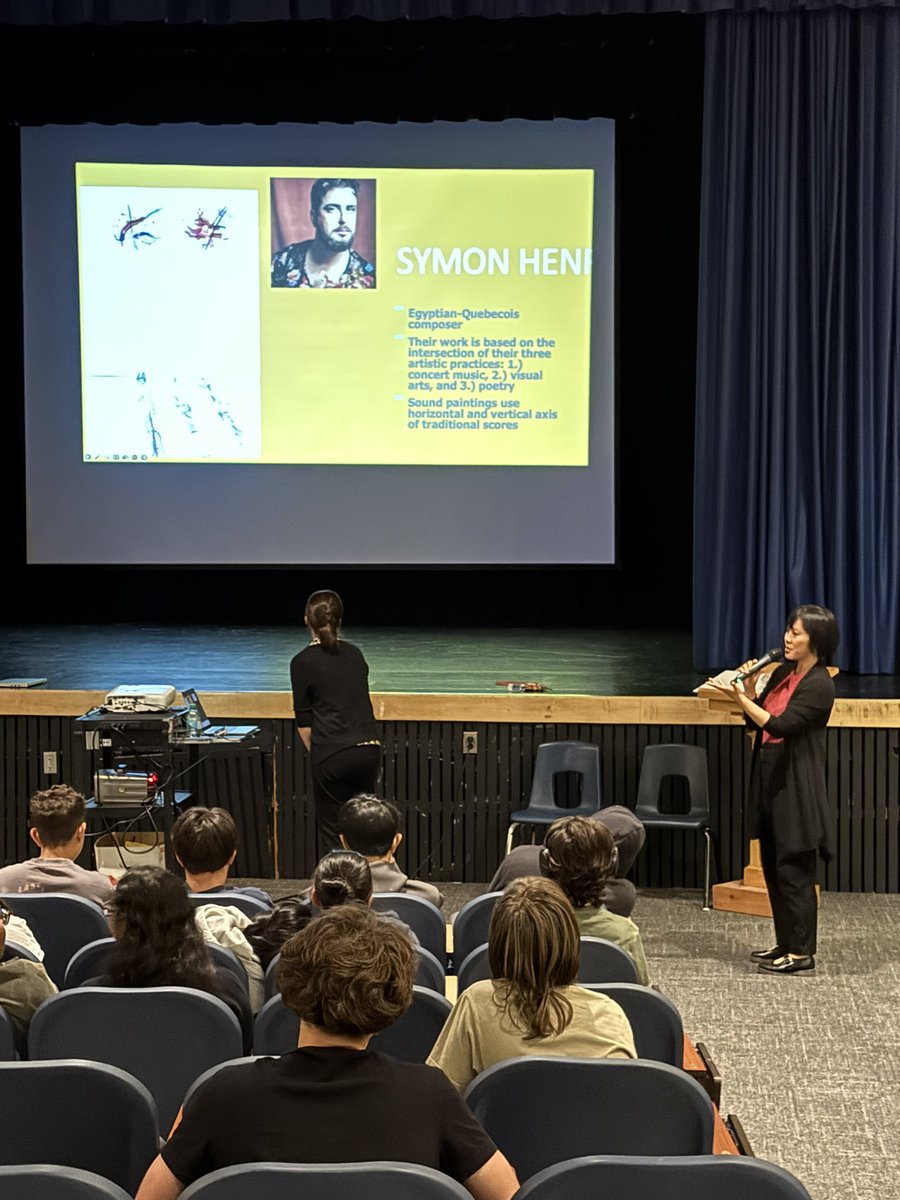 A huge thank you to violinist Dr. Veronique Mathieu and pianist Stephanie Chua for sharing your passion this morning. We enjoyed an eclectic performance featuring works by Beach, Price, De Falla, Willan and Molinari, and more. We also enjoyed your workshop on graphic notation. 🎻