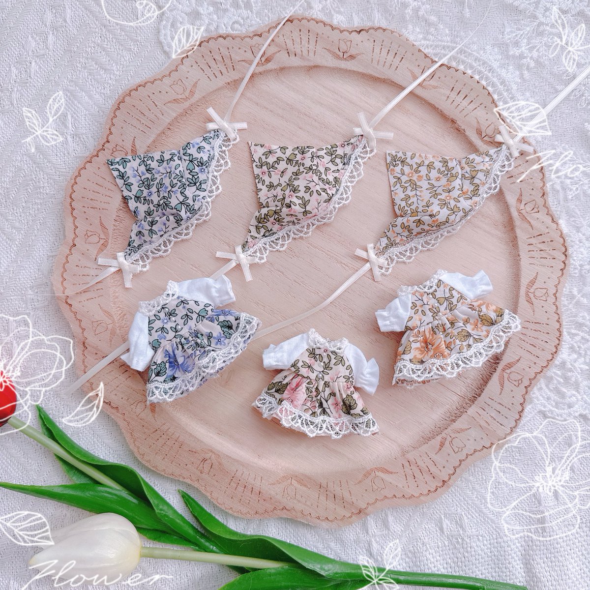 11cm　ちょこちょこ なぁなちゃん 　水玉バブーシュカワンピース 11cm ちょこちょこ なぁなちゃん 水玉バブーシュカワンピース