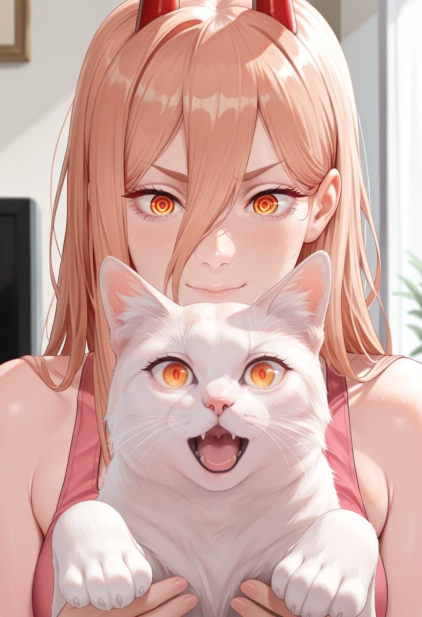 shirovagrant's tweet photo. Power with cat #chainsawman https://t.co/0p8rwSO3sG