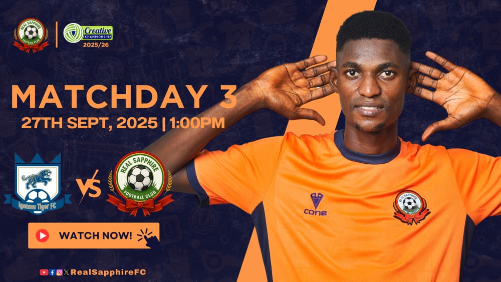 Kick-off! 🚀

Iganmu Tiger FC 🆚 Real Sapphire FC 

Watch LIVE: youtube.com/live/2uPdab6pH…

#TCCLeague26 #MD3 #IGARES #FootballGladiators #RealSapphireFC