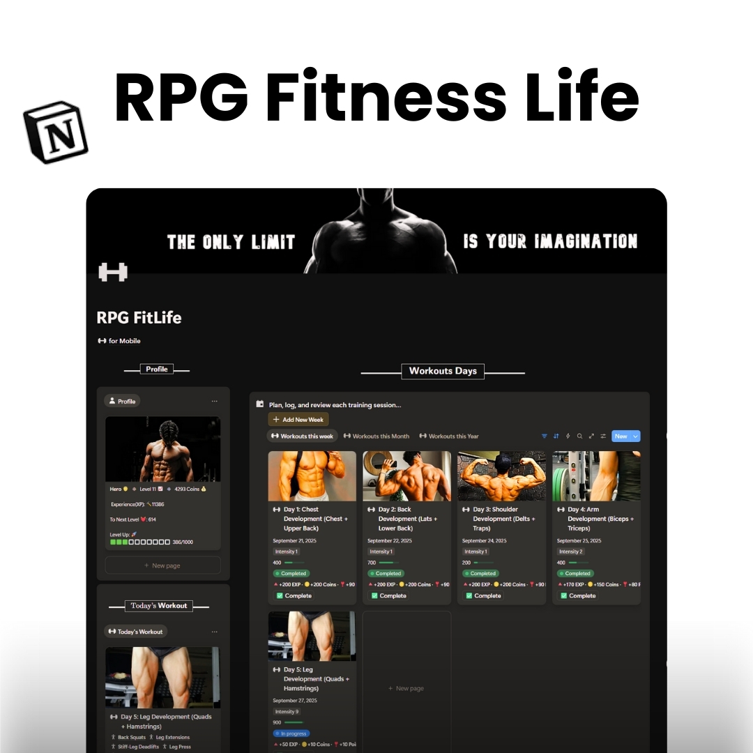 notiondone's tweet image. Here’s how RPG Fitness Life turns my daily grind into a real-life adventure
notiondone.com/product/rpg-fi…