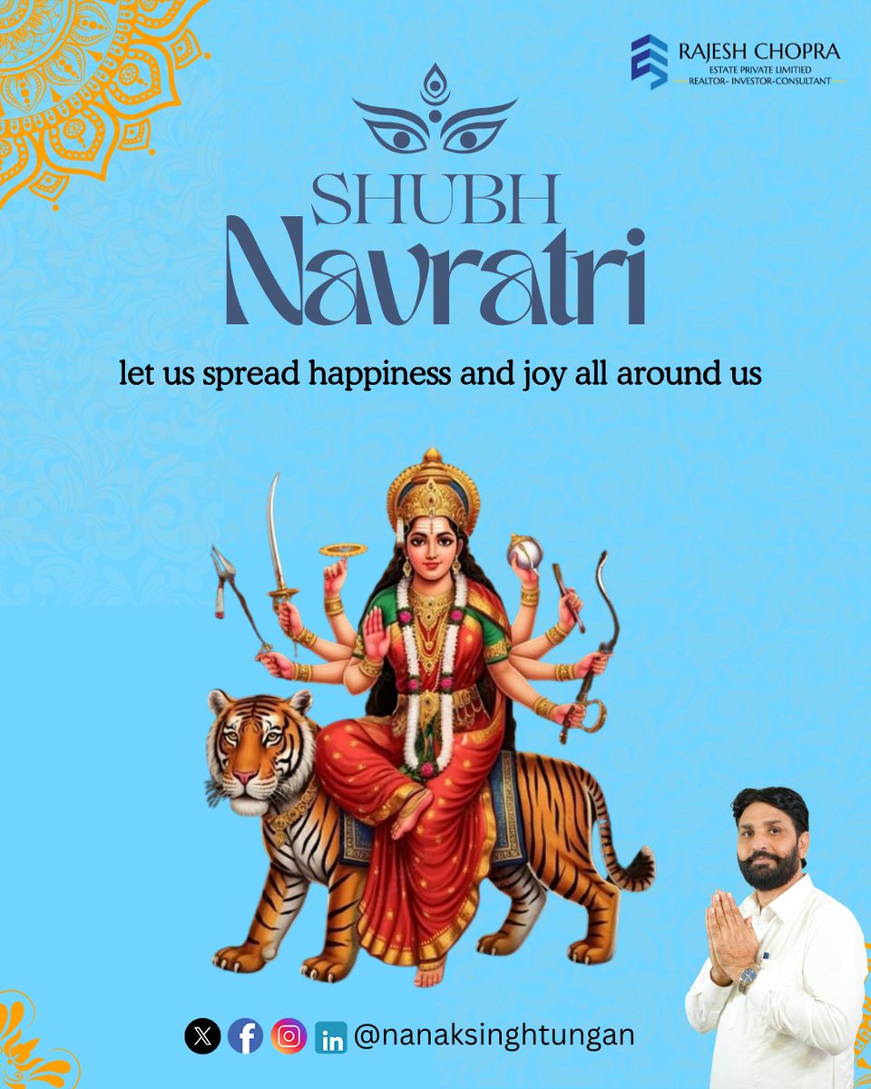 nanaksinghtunga's tweet photo. Wishing you a blessed Navami! May the divine energy of Maa Durga fill your life with positivity. 🙏 #Navami2025 #NavratriNavami https://t.co/FkkzR074Zl