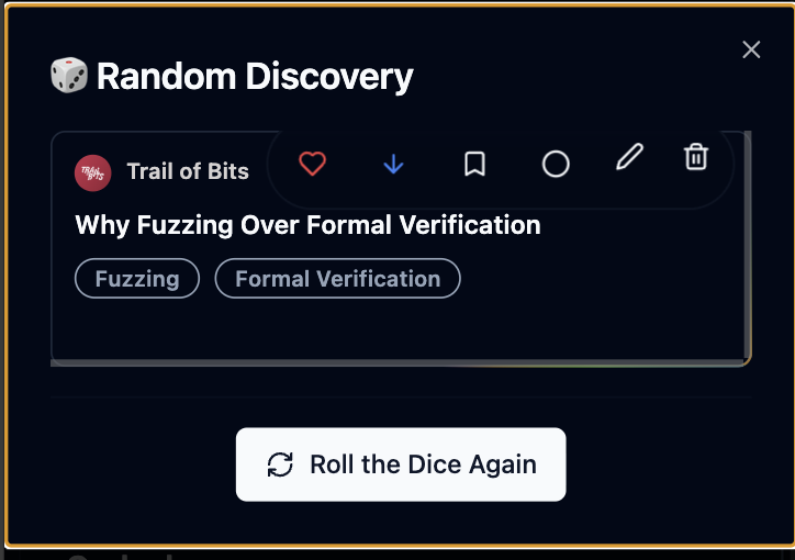 0xmrudenko's tweet image. Added one cool feature to smartsechub.online
If you don't know what to read - click on `Roll the Dice` button in header!