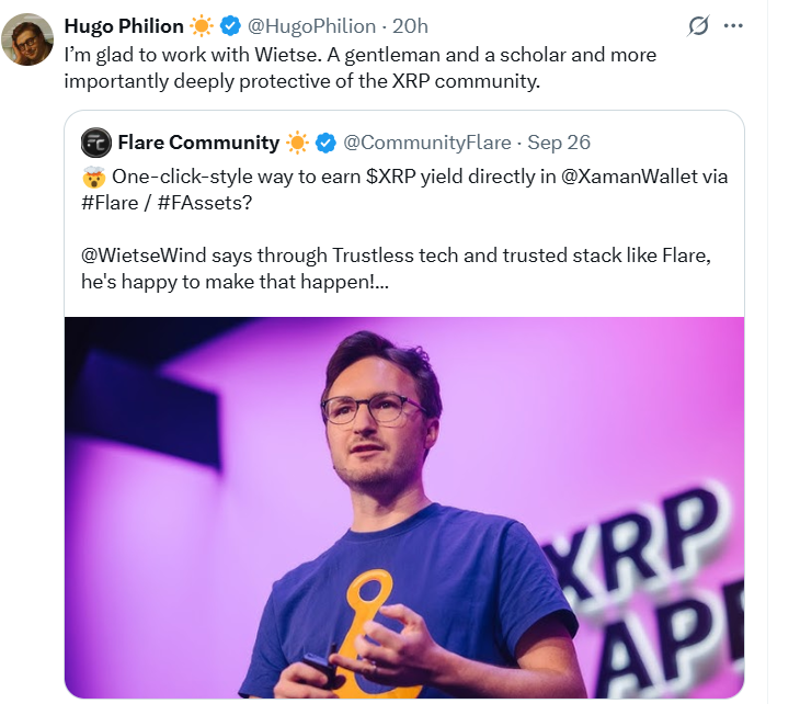 One of the biggest announcements for me this week was that learning functionality to earn $XRP yield will be directly from the <a href="/XamanWallet/">Xaman® Wallet 🪝</a>.
Watch <a href="/HugoPhilion/">Hugo Philion ☀️</a> &amp; team go.
Watch <a href="/WietseWind/">WietseWind (🪝🛠 @ Xaman®, XRPL & Xahau)</a> build.
Watch the world do a double-take on XRP.